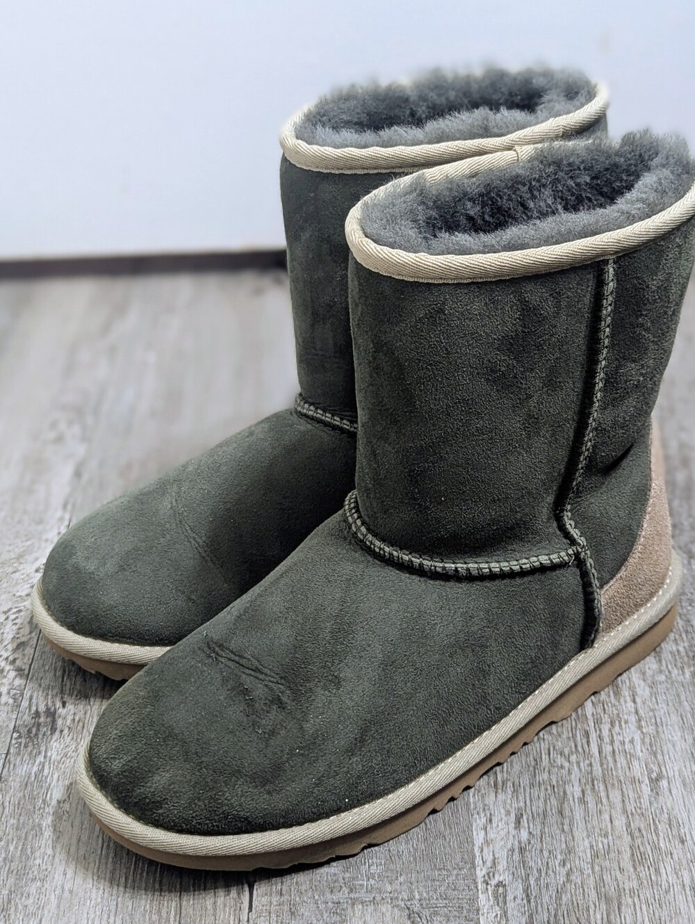 UGG Cozy Shearling-Lined Short Boot - Olive/Tan - Picture 2 of 8